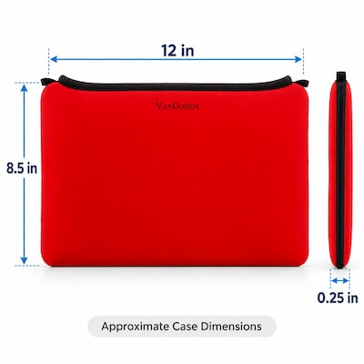 Vangoddy 12" Laptop Sleeve, Red (NBKLEA863)