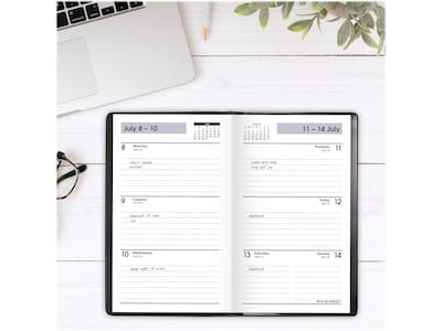 2024-2025 AT-A-GLANCE DayMinder 3.5" x 6" Academic Weekly Planner, Black (AY48-00-25)
