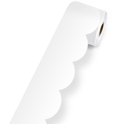 Carson Dellosa Education Rolled Scalloped Bulletin Board Borders, 3 x 65, White, 3/Bundle (CD-1085
