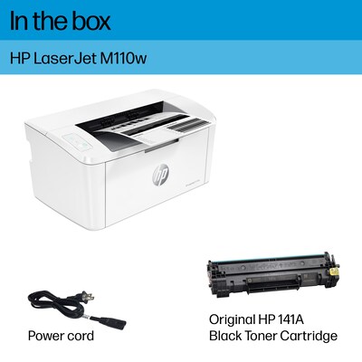 HP LaserJet M110w Wireless Black & White Laser Printer, Perfect for Home Office, Instant Ink eligible (7MD66F)