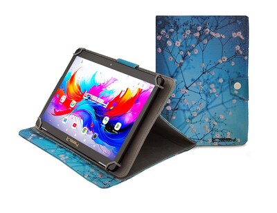 LINSAY F10 Series 10.1 Tablet, Wi-Fi, Octa Core, 256GB eMMC, Android 15, Flowers Marble Case (F10IPGCFLPLUS)