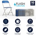 Flash Furniture HERCULES Premium Plastic Stacking & Folding Chair, Blue, 10/Pack