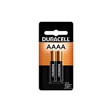 Duracell AAAA Alkaline Battery, 2/Pack (DURMX2500B2PK)