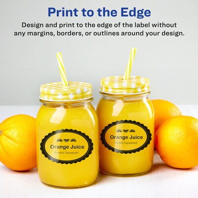 Avery Laser/Inkjet Multipurpose Labels, 3" x 2", Glossy Clear, 80/Pack (94060)