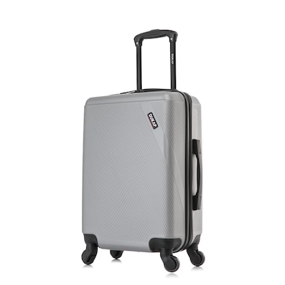 DUKAP Discovery 21.65 Hardside Suitcase, 4-Wheeled Spinner, TSA Checkpoint Friendly, Silver (DKDIS00S-SIL)