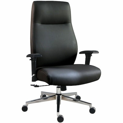 Lorell Fuerte Ergonomic Polyurethane Swivel Executive Chair, Black (LLR63300)