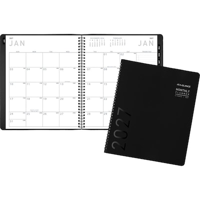 2027 AT-A-GLANCE Contemporary 9 x 11 Monthly Planner, Faux Leather Cover, Black (70-270X-05-27)