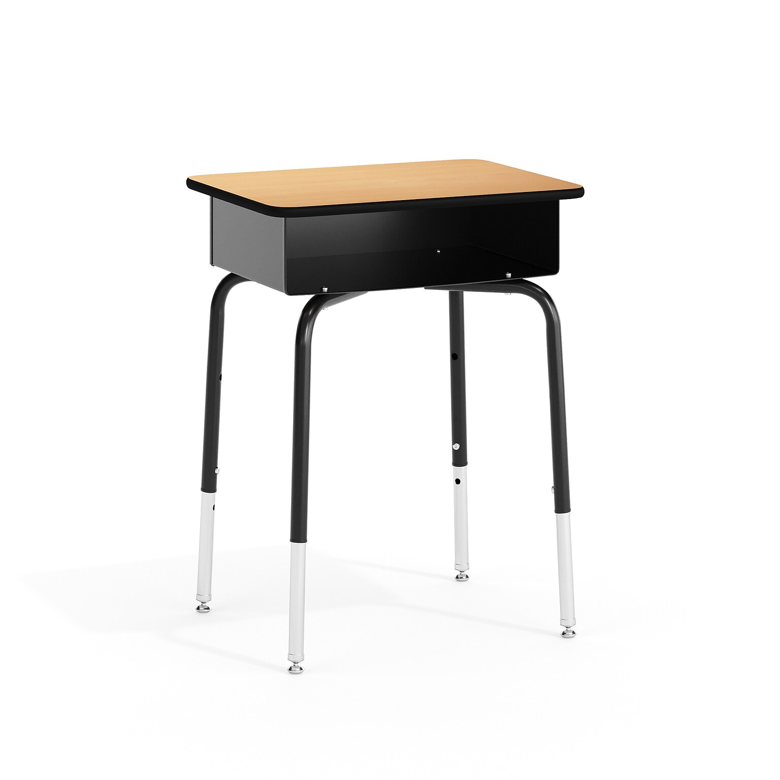 Flash Furniture 24W Student Desk with Open Front Metal Book Box, Wood Grain/Black (FD-DESK-GG)