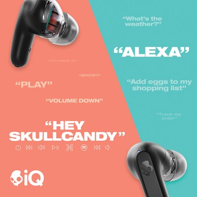 Skullcandy Rail True Wireless Earbuds, Bluetooth, True Black (S2RLW-Q740)