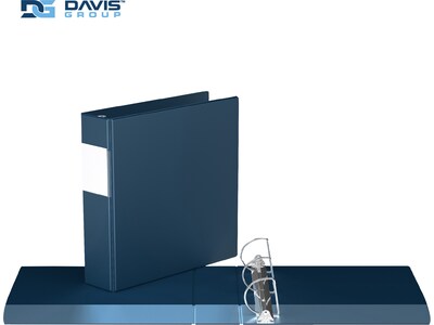 Davis Group Premium Economy 2 3-Ring Non-View Binders, D-Ring, Navy Blue, 6/Pack (2304-72-06)