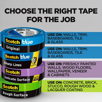 Scotch® Safe Release 2 x 60 yds. Medium Painter Tape, Blue, 12/Carton (2090-48EC)