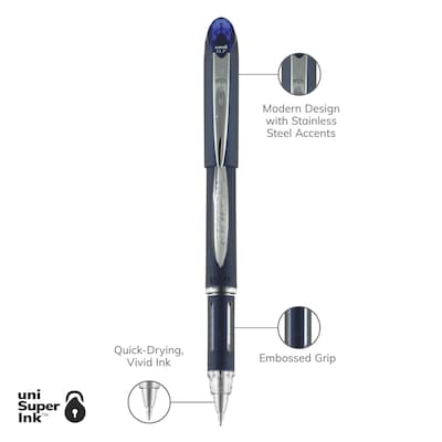 uni-ball Jetsream Ballpoint Pen, Fine Point, 0.7mm, Blue Ink, Dozen (40174)
