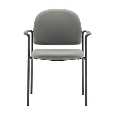 Flash Furniture Tiffany Vinyl Reception Side Stacking Chair, Gray (BT5161GRYVINYL)