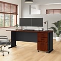 Bush Business Furniture Cubix 72W Desk with Mobile File Cabinet, Hansen Cherry/Galaxy (SRA013HCSU)