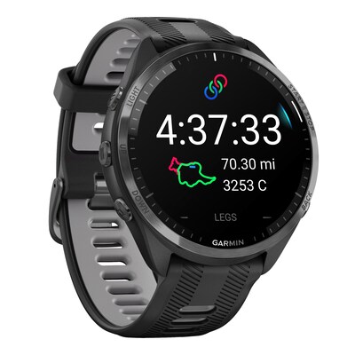 Garmin Forerunner 965 Smartwatch, GPS, 47mm, Carbon Gray & Black Silicone Band (010-02809-00)