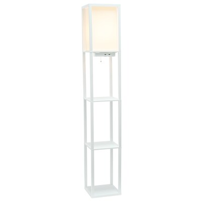 Creekwood Home Classix 62.5 Floor Lamp with Rectangular Shade, White (CWF-3009-WH)