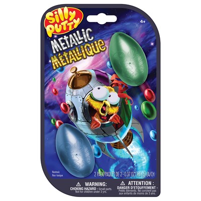 Crayola Silly Putty Metallic Eggs, Assorted Colors, 2/Pack, 4 Packs/Bundle (BIN080991-4)