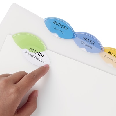 Avery Style Edge Insertable Plastic Dividers, 5 Tabs, Assorted Colors (11200)