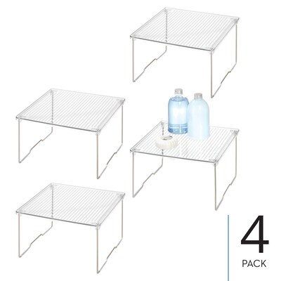 iDESIGN Stackable Cabinet Shelf Riser, Clear, 4/Pack (28988M2)