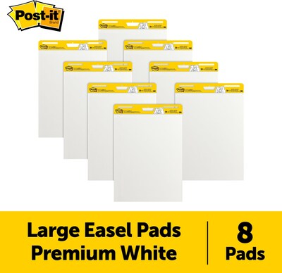Post-it Super Sticky Easel Pad, 25" x 30", 30 Sheets/Pad, 8 Pads/Pack (559VAD8PK)