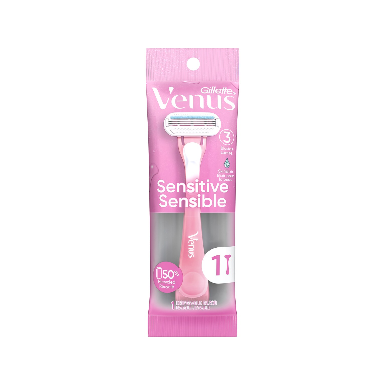 Gillette Venus Sensitive Disposable Razor, Pink, 36/Carton (64906)
