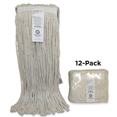 Baseline Cotton Twist Mop Head, #24, White, 12/Carton (CM-2024S-CT)