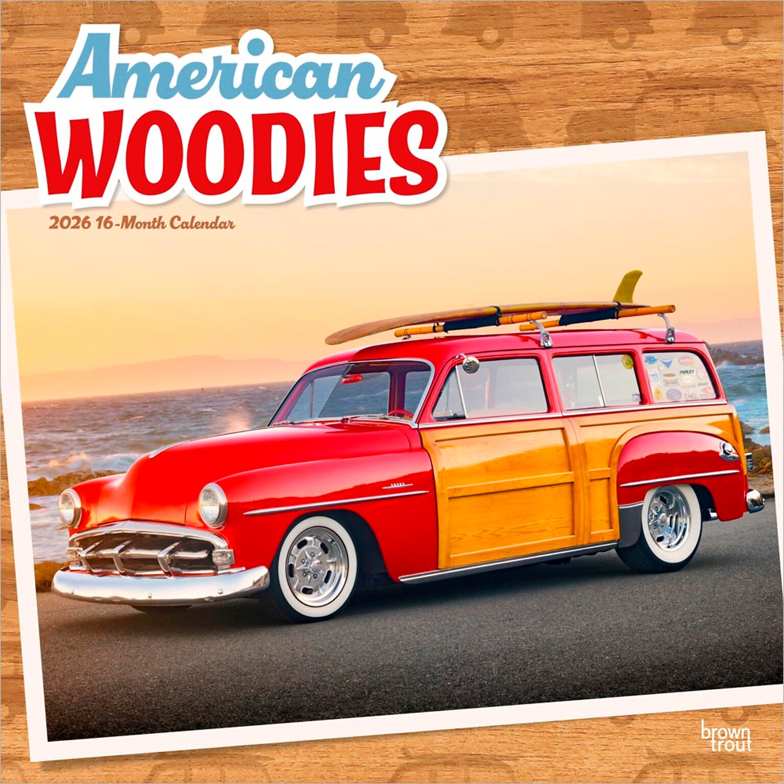 2026 BrownTrout American Woodies 12 x 12 Monthly Wall Calendar (9798330707607)