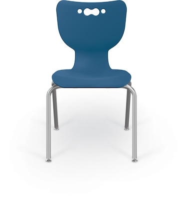 MooreCo 18" Hierarchy Student Chair with 4 Legs, Endless Sea/Chrome Base (703673561372)
