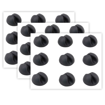Advantus Bluelounge Cabledrop Minis Cord Management, Black, 9 Per Pack, 3 Packs (AVTBLUCDMBL-3)