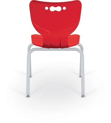 MooreCo 14 Hierarchy Student Chair with 4 Legs, Red/Platinum Base (703673562539)