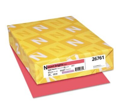 Exact Brights Paper, 8 1/2 x 11, Bright Magenta, 20 Lb., 500 Sheets/ream