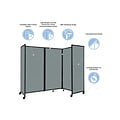 Versare The Room Divider 360 Freestanding Folding Portable Partition, 82H x 168W, Ocean Fabric (11