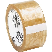 Quill Brand® Medium-Duty Natural Rubber Packing Tape; 2.3 Mil, 2 x 110 yds., Clear, 6/Pack, (C600)