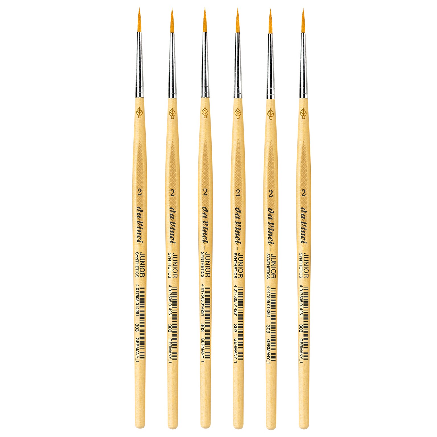 da Vinci JUNIOR Mixed Media Synthetic Bristle, Round Brush, 6/Bundle (DVXVA3032-6)