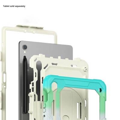 SaharaCase Raider Series Heavy Duty Case with Hand Strap for Galaxy Tab S10 Lite (2025),Tab S10 FE/S9/S9 FE, Iridescent Blue