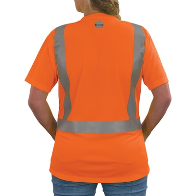 GloWear 8274 High Visibility Short Sleeve Women’s T-Shirt, ANSI Type R Class 2, Orange, Medium (22083)