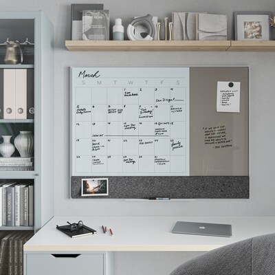 U Brands Combination Dry-Erase Whiteboard, Aluminum Frame, 4' x 3' (3198U00-01)
