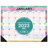 2023 Willow Creek Watercolor Stripes 17 x 22 Monthly Desk Pad Calendar (30738)