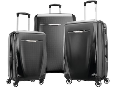 Samsonite Winfield 3 DLX Polycarbonate 3-Piece Luggage Set, Black (120751-1041)