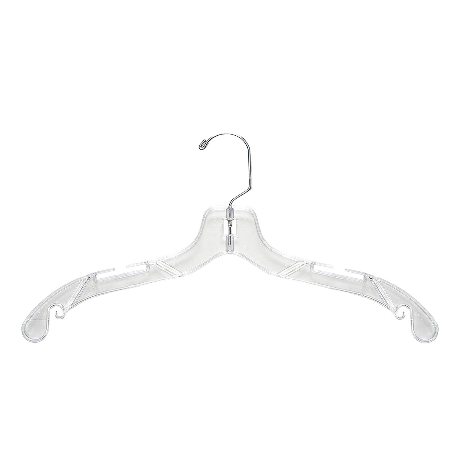 Nahanco 17 Plastic Medium Heavy Weight Dress Hanger, Clear, 100/Pack (507)