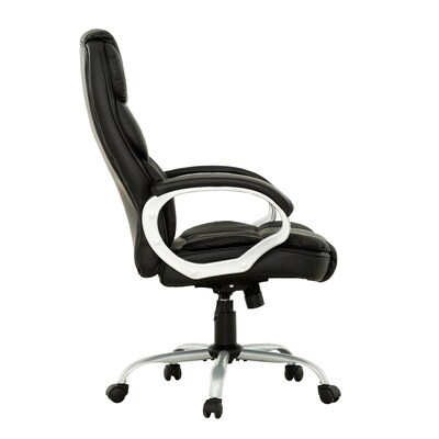 Sealy Posturepedic Spencer Ergonomic Faux Leather Swivel Executive Chair, Black (63075)
