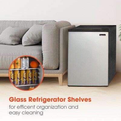 Magic Chef Reversible Door Refrigerator, 2.6 Cu. Ft., Stainless Steel (HMAR265SE)