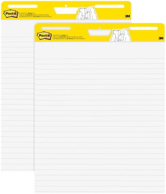 Post-it Super Sticky Wall Easel Pad, 25 x 30, Lined, 30 Sheets/Pad, 2 Pads/Pack (561WL-VAD-2PK)