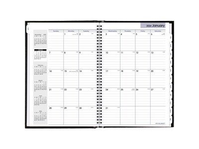 2024 AT-A-GLANCE DayMinder Premiere 8" x 11.75" Monthly Planner, Hardsided Cover, Black (G470H-00-24)