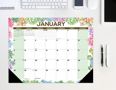 2026 Willow Creek Succulents 22" x 17" Monthly Desk Pad Calendar (57285)