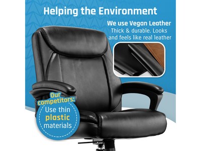 Click365 Transform 1.0 Ergonomic Bonded Leather Swivel Desk Chair, Black (CCHR10001B)