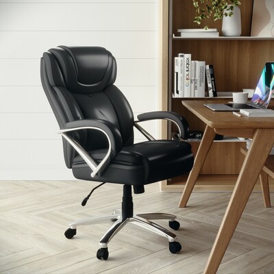 Flash Furniture HERCULES Series Ergonomic LeatherSoft Swivel Big & Tall Executive Office Chair, Black (GO2092M1BK)