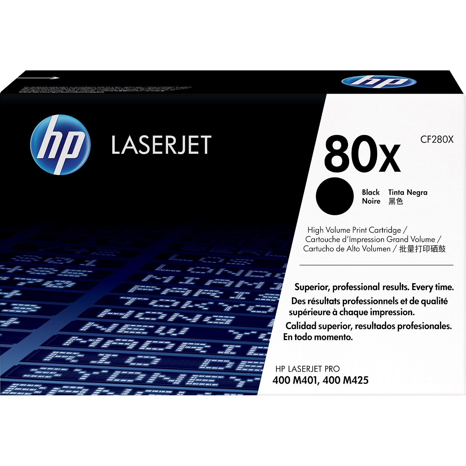 HP 80X Black High Yield Toner Cartridge, Prints Up to 6,900 Pages (CF280X)