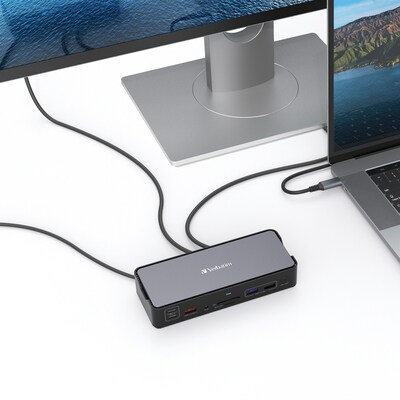 Verbatim USB-C Pro Universal 15-in-1 Docking Station for Windows 11/10/8, MacOS x 10.4 or above Laptop (32171)