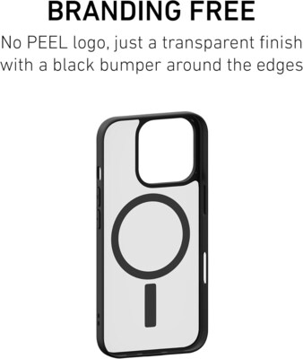 PEEL MagSafe Bumper Phone Case for iPhone 16 Pro, Shock Absorbing, Black (i16_PRO_BMP_BLK)